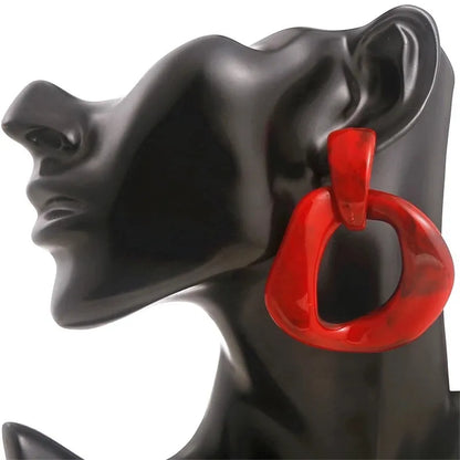 Σκουλαρίκια κόκκινα ακρυλικά - EA555