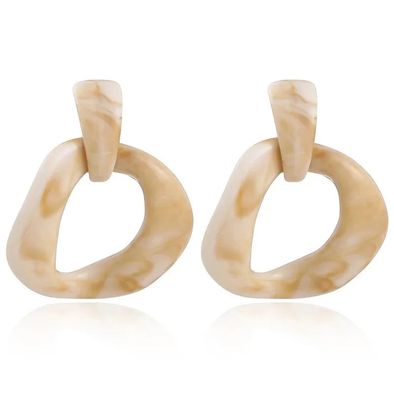 Beige acrylic earrings - EA576