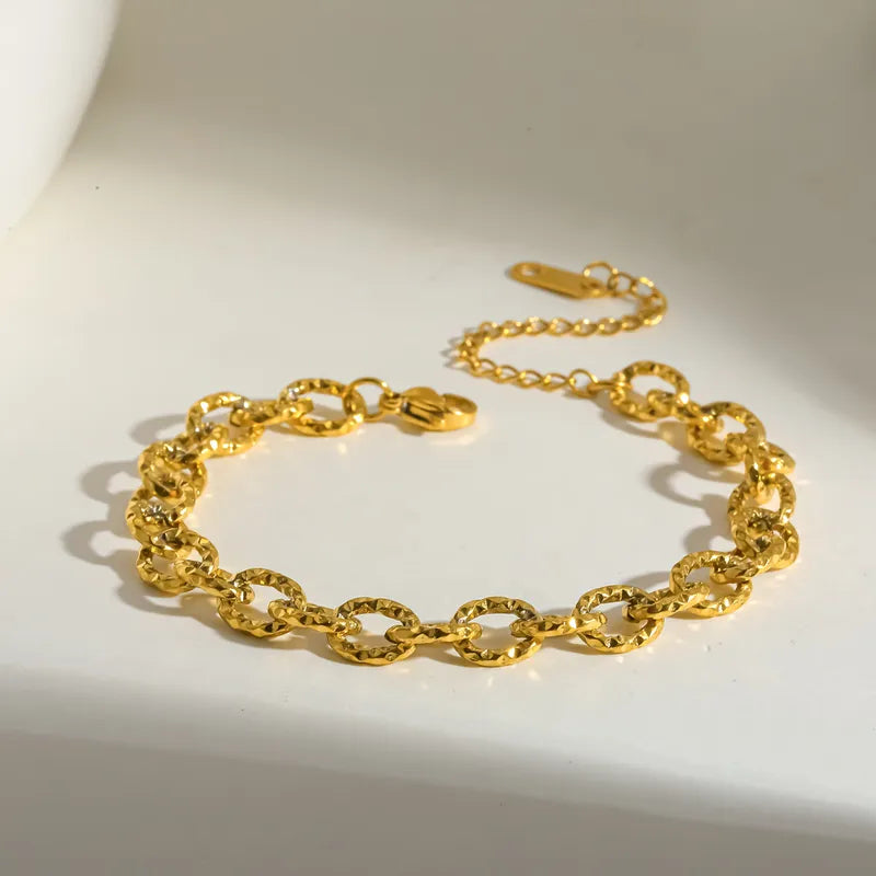 Foot ring bracelet steel with zircon - AN042