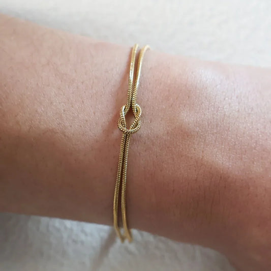 Bracelet gilded steel simple knot-br267