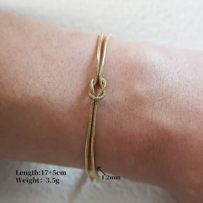 Bracelet gilded steel simple knot-br267