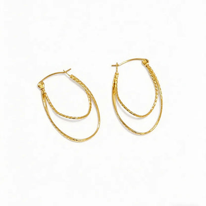Doppelohrringe aus Stahlgold – EA221