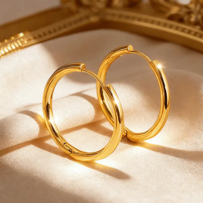 Boucles d'oreilles acier doré et pierres marron - EA320