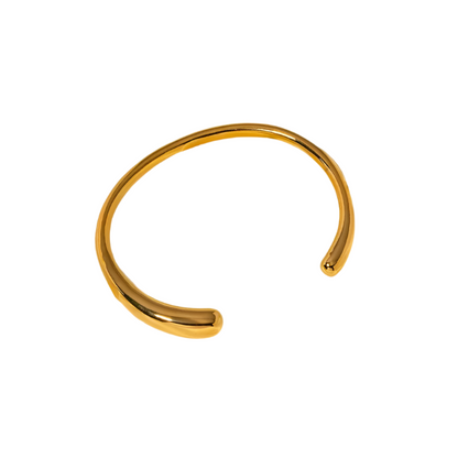 Pulseira de aço dourado com designs abertos com bordas lisas-BR004