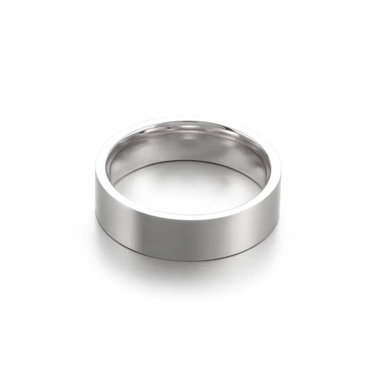 Ring steel wedding thick silver-r045