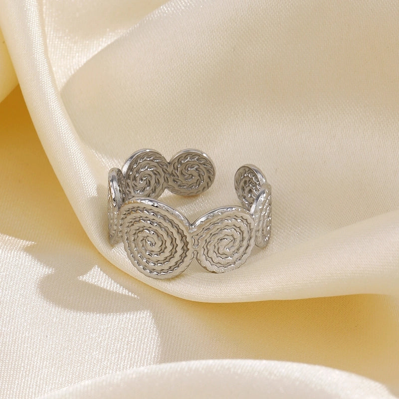 Anello a spirale in argento, design aperto-R235