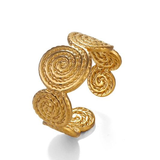 Anello a spirale in oro, design aperto-R234