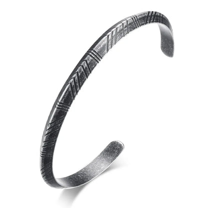 Βραχιόλι μαύρο ατσάλι με μαύρες γραμμές-BR115