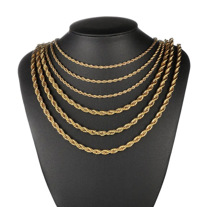 Necklace Gold Steel with Tilled Chain-Ne060