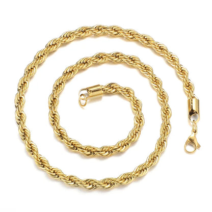 Necklace Gold Steel with Tilled Chain-Ne060