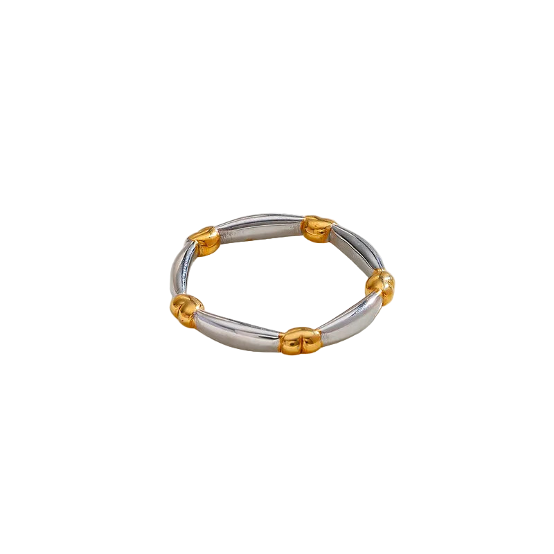 Silver and Gold-R029 Ring Steel Ring