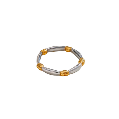 Silver and Gold-R029 Ring Steel Ring