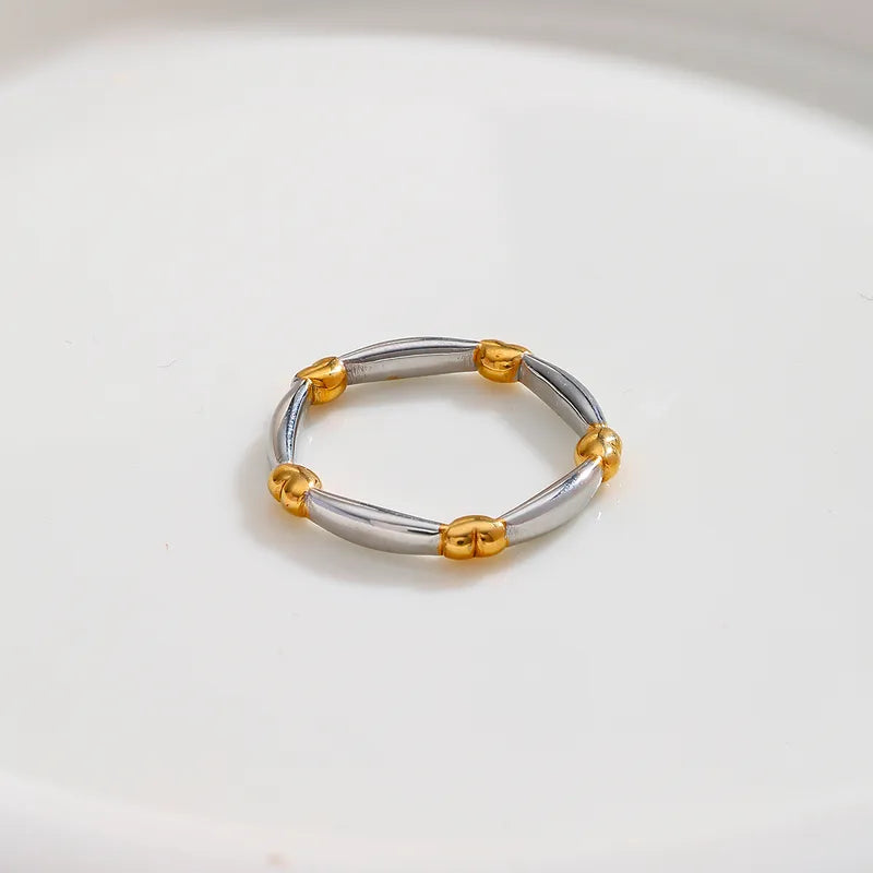 Silver and Gold-R029 Ring Steel Ring