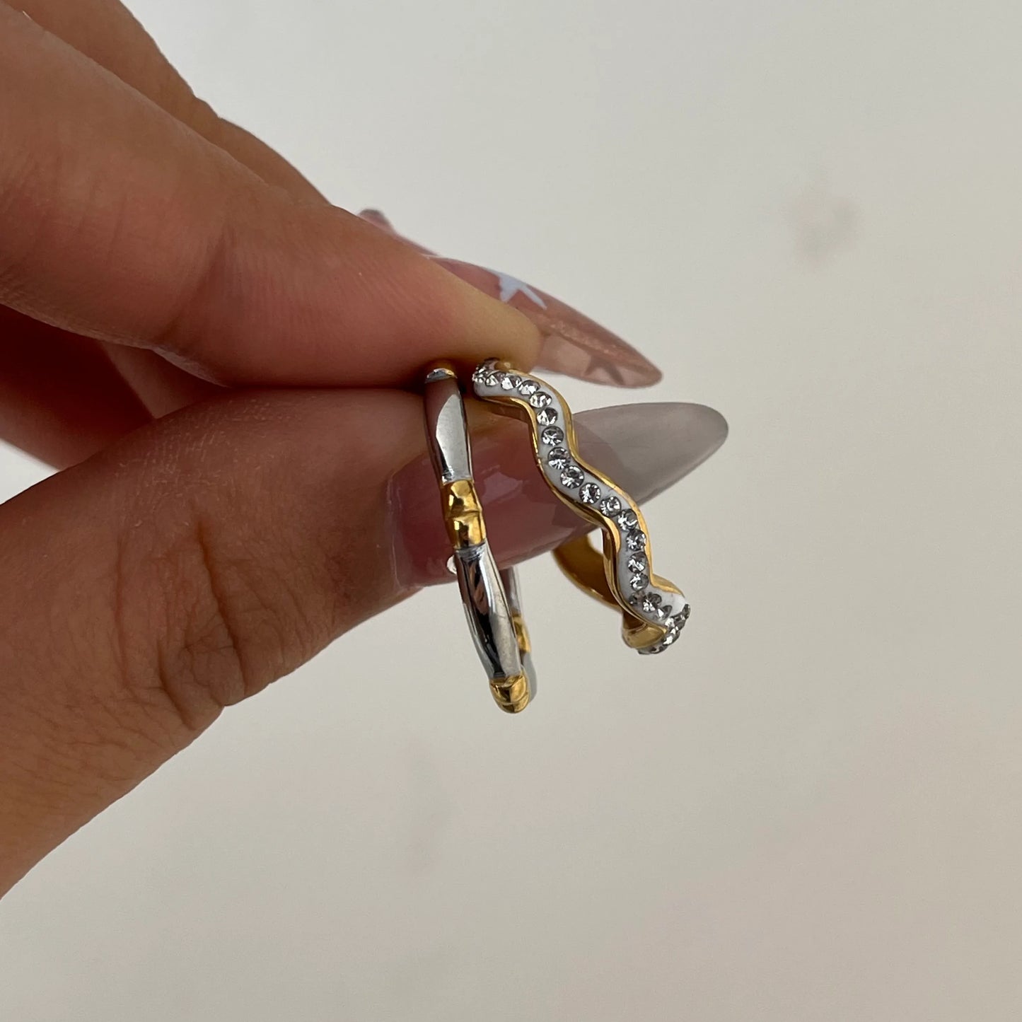 Silver and Gold-R029 Ring Steel Ring