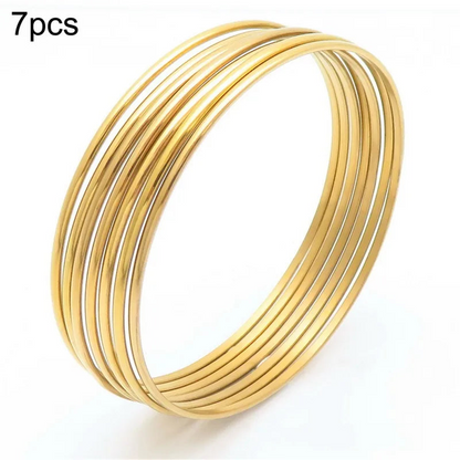 Bracelet gilded steel 7 pieces-br258
