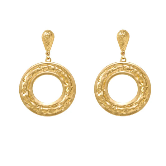 Steel shell earrings white with pearl - EA756