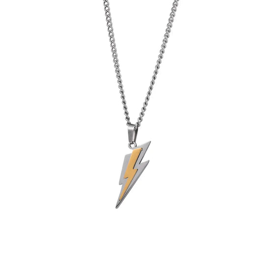 Thunder's steel necklace with gold and silver-ne323