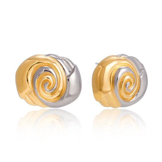 Spiralohrringe aus Stahl, Gold und Silber – EA432