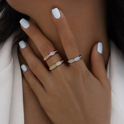 Δαχτυλίδι επιχρυσωμένο ατσάλι με zircon-R273