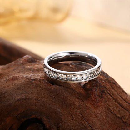 Δαχτυλίδι ατσάλι με zircon-R274