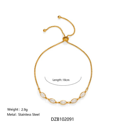 Βραχιόλι επιχρυσωμένο ατσάλι με zircon-BR241