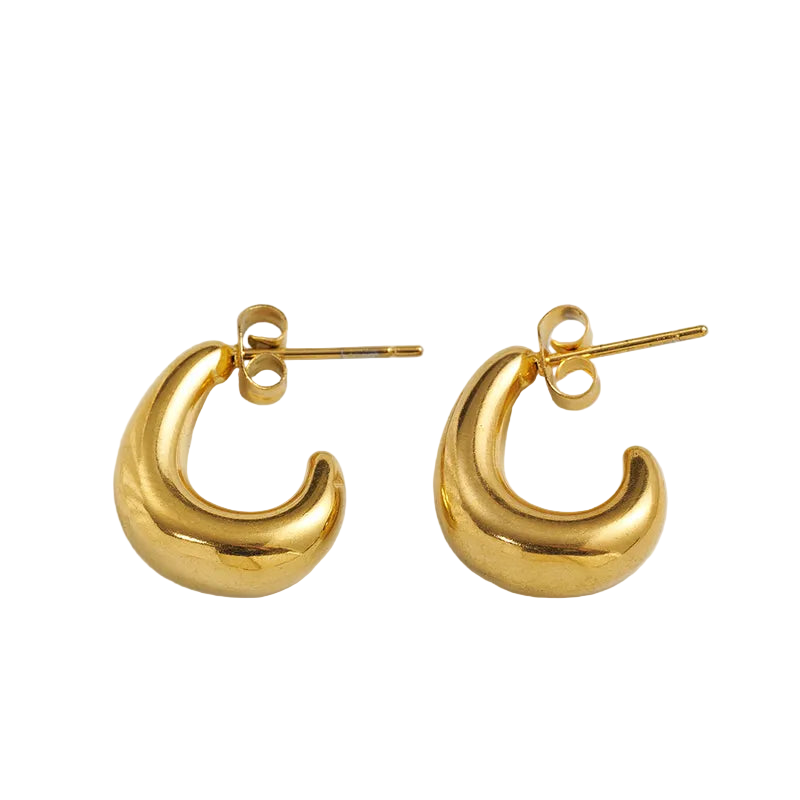 Earrings steel round link-ea191
