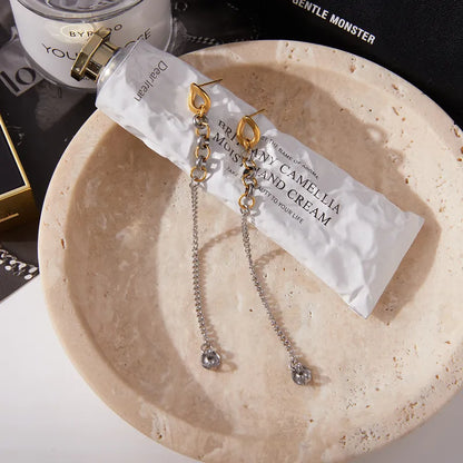 Σκουλαρίκια ατσάλι αλυσίδα-EA347