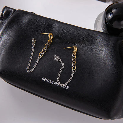 Σκουλαρίκια ατσάλι αλυσίδα-EA347