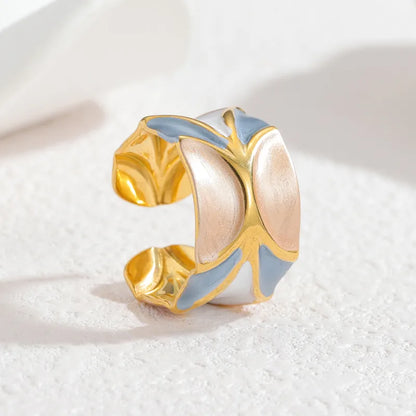 Δαχτυλίδι επιχρυσωμένο ατσάλι με pastel αποχρώσεις-R282