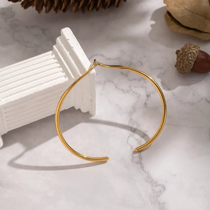 Bratara otel auriu forma ondulata-BR265