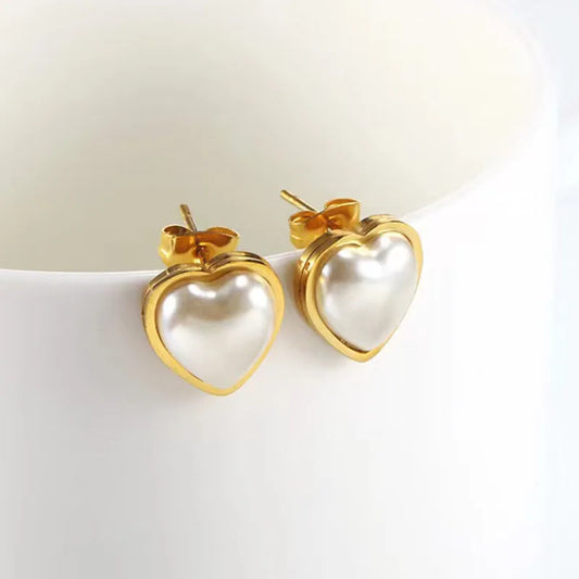 Σκουλαρίκια ατσάλινα με καρδιές- w525