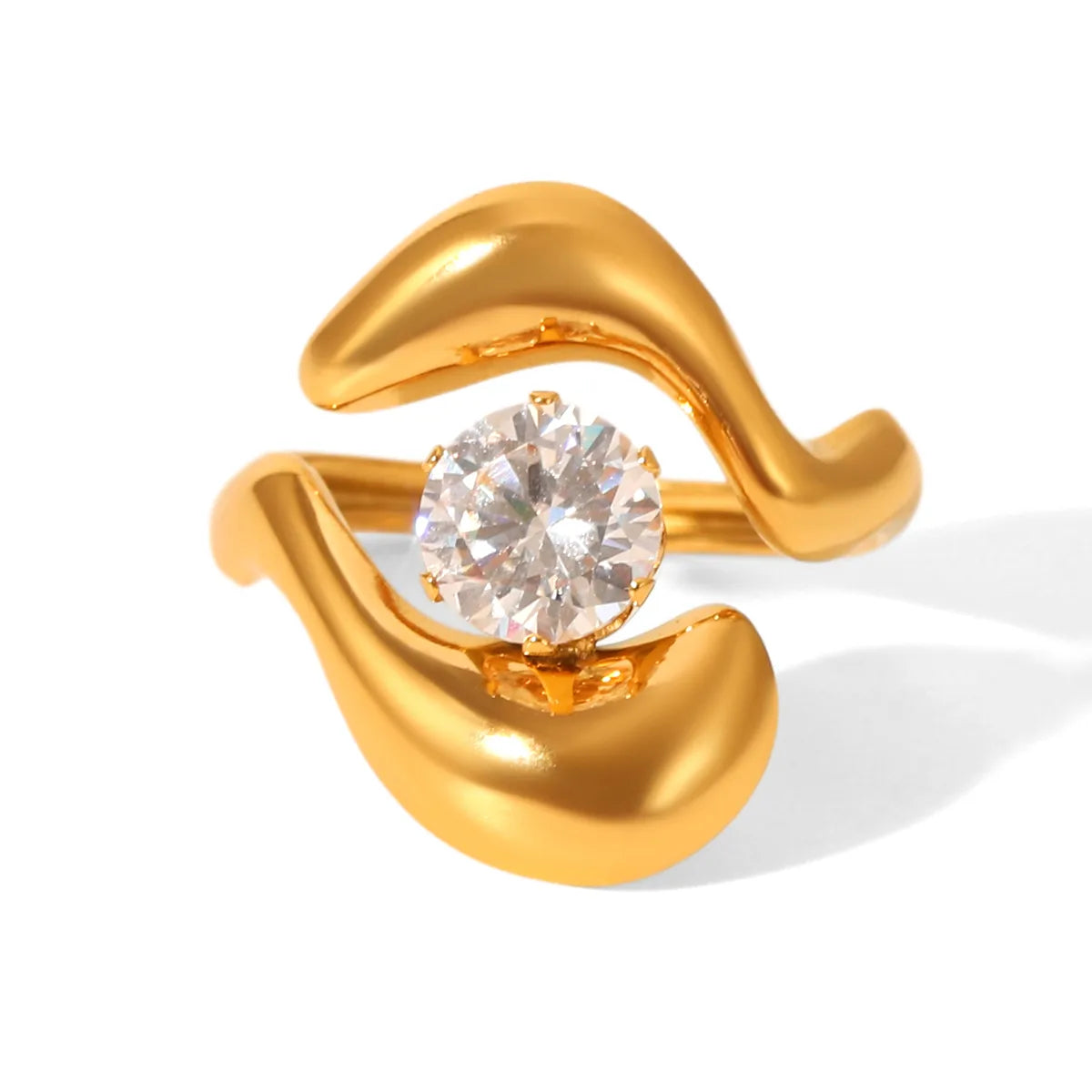 Δαχτυλίδι ατσάλι με μεγάλο zircon-R265