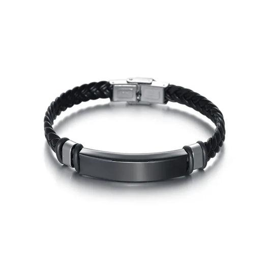 Bracelet male steel with braid straps-br192