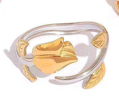 Δαχτυλίδι ατσάλι με τριαντάφυλλο-R264