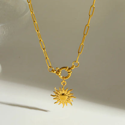 Κολιέ ατσάλινο με ήλιο - ne462