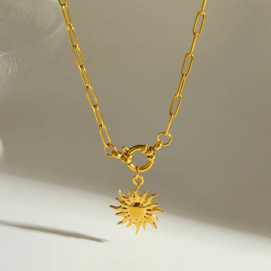 Κολιέ ατσάλινο με ήλιο - ne462