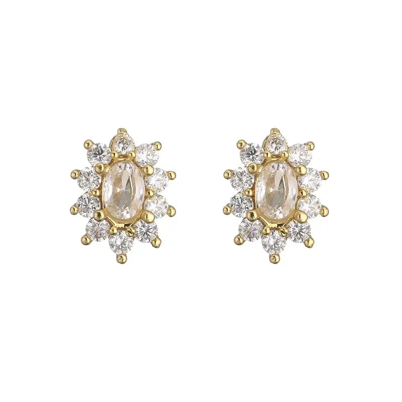 Earrings with zircon and gold in 5 colors-EA515