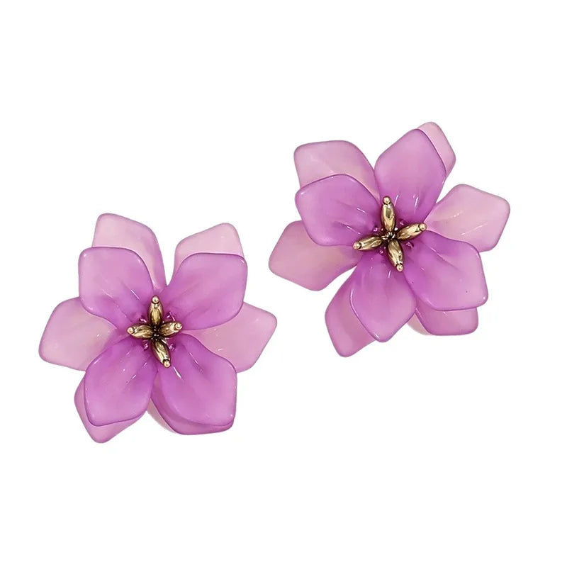 Pendientes estrella de mar de acero con piedras azules- EA681