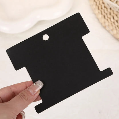 Καρτελάκια kraft μαύρα για βραχιόλια και λαστιχάκια 5x7 50τμχ - P026