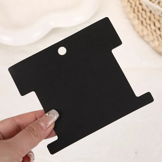 Καρτελάκια kraft μαύρα για βραχιόλια και λαστιχάκια 5x7 50τμχ - P026