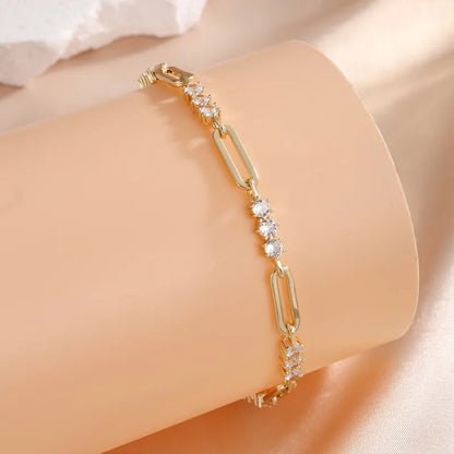 Βραχιόλι ατσάλι με μικρά zircon-BR002