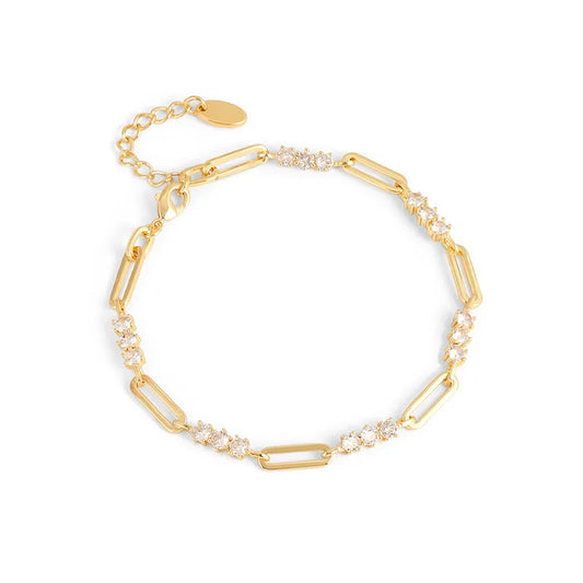 Βραχιόλι ατσάλι με μικρά zircon-BR002