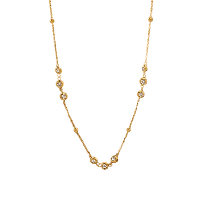 Κολιέ επιχρυσωμένο ατσάλι με zircon-NE528