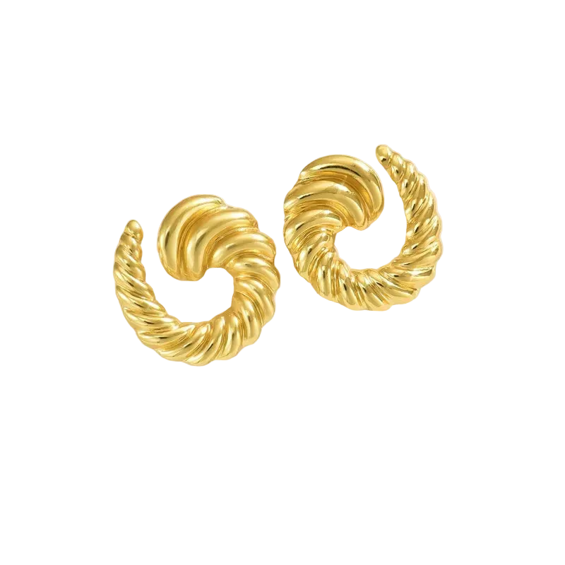 Σκουλαρίκια επιχρυσωμένο ατσάλι στεφάνι- EA668