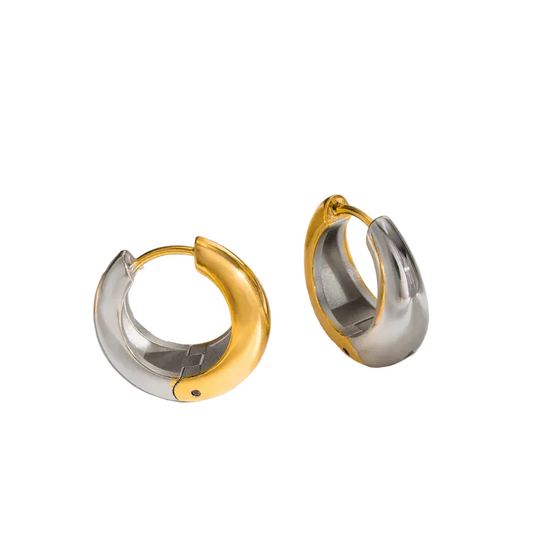 Σκουλαρίκια ατσάλινο ασημί χρυσό - EA724