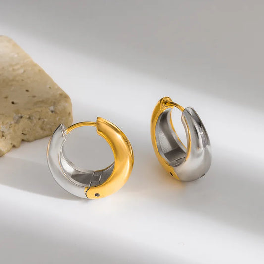 Σκουλαρίκια ατσάλινο ασημί χρυσό - EA724