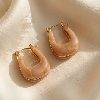 Boucles d'oreilles coquillage acier blanc avec perle - EA756