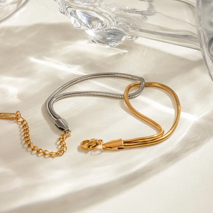 Bracelet acier doré et argenté - BR296