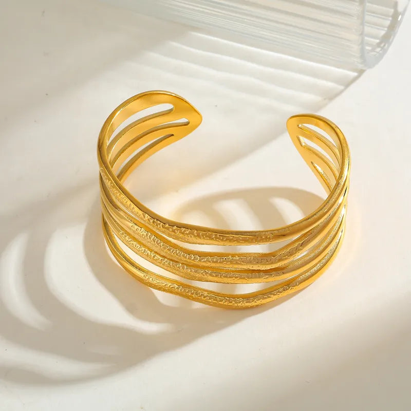 Βραχιόλι ατσάλινο χρυσό - w679