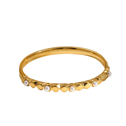 Βραχιόλι επιχρυσωμένο ατσάλι με περλίτσες-BR235